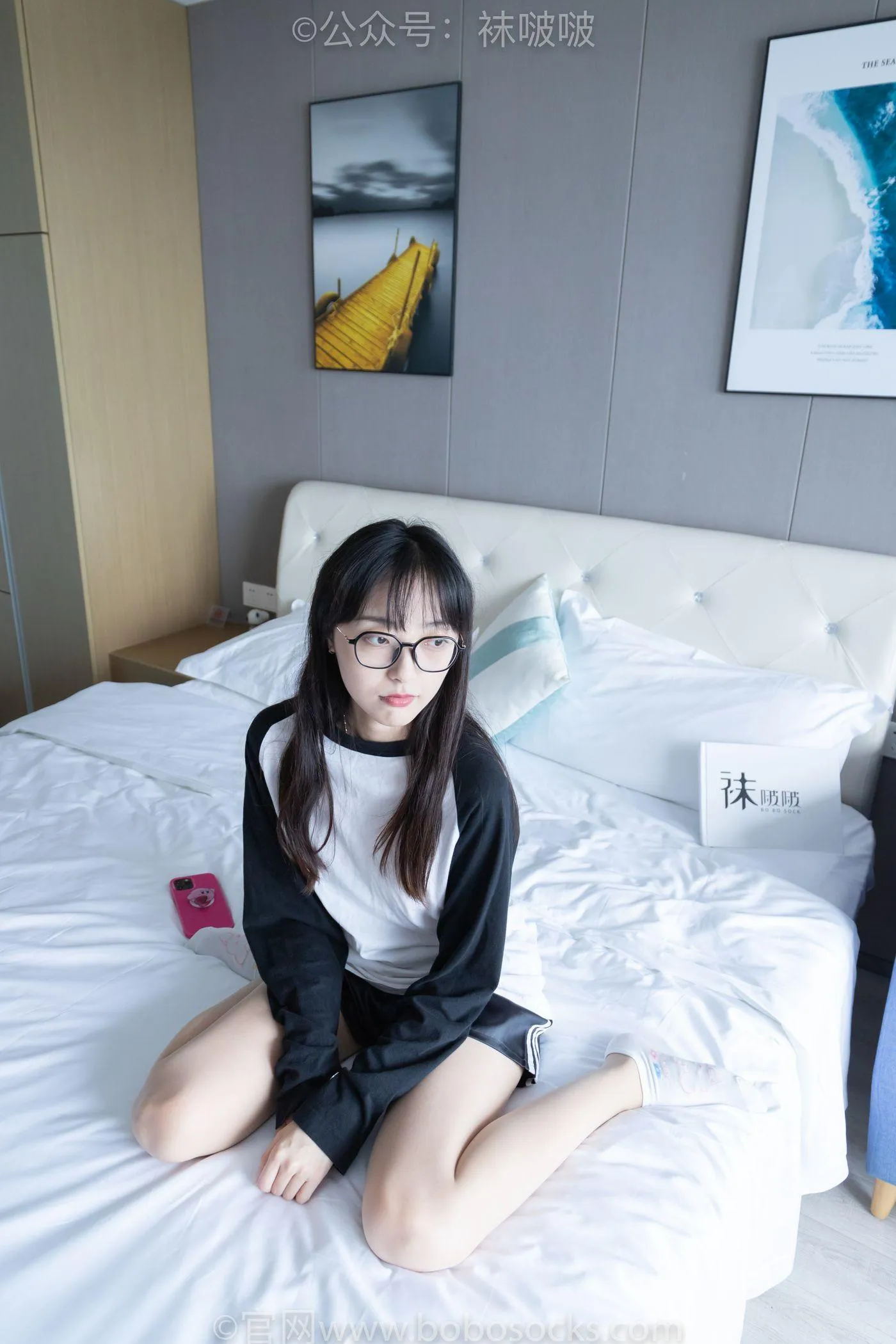 [BoBoSocks袜啵啵]NO.015 稚予-阿迪板鞋、白色短棉袜、肉丝 [135P]插图2